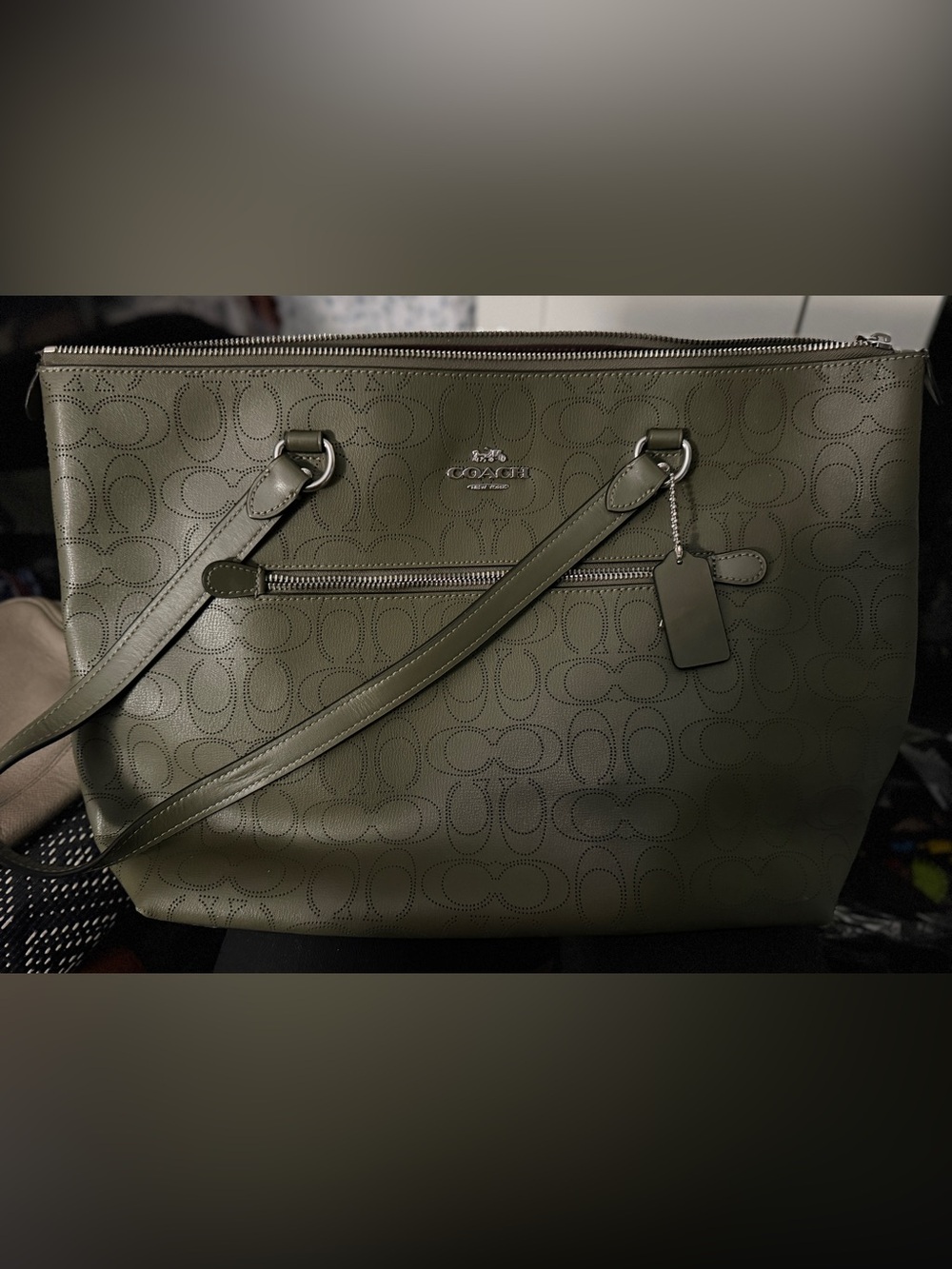 Coach Gallery Tote in Signature Perforated Leather (Style Number 1499)